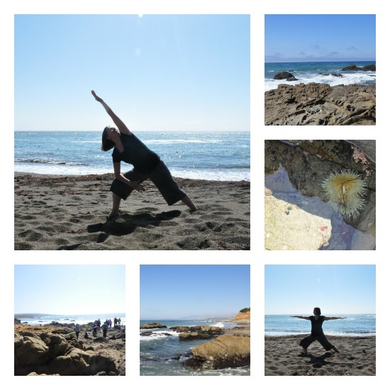 Yoga on the beach in Cambria