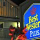 Best Western Plus Peppertree In lit hotel sign
