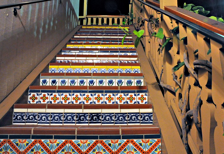 Mosaic stairs at the Best Western Peppertree Inn