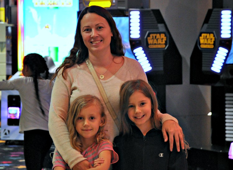 Chrystal, Zoë and Kaylee at John's Incredible Pizza in Buena Park, CA