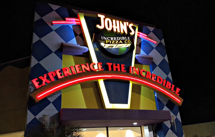 Entrance of John's Incredible Pizza in Buena Park, CA