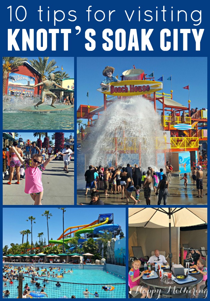 Collage of images from Knott's Soak City in Buena Park, CA