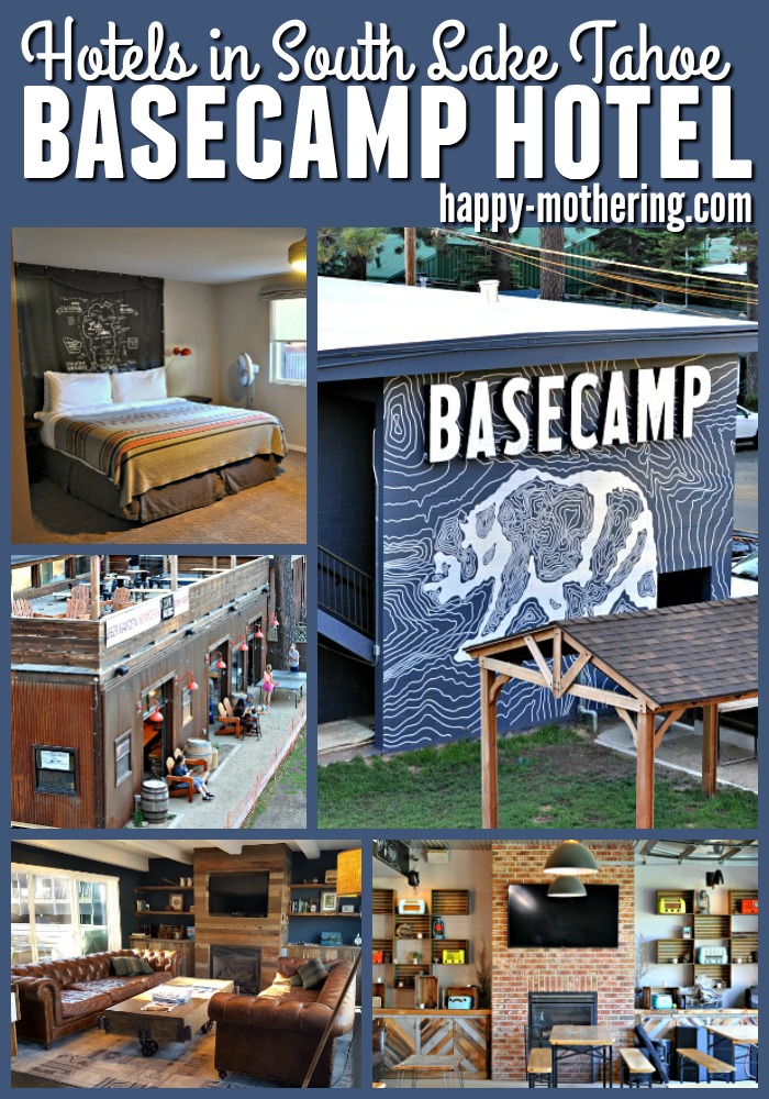 Collage of images of Basecamp Hotel in South Tahoe