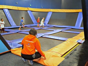Dodgeball game at Sky Zone