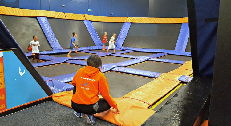 Dodgeball game at Sky Zone