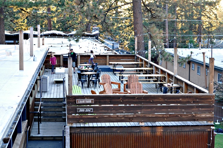 Rooftop deck at Basecamp Hotel in Tahoe South