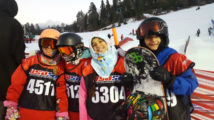 Zoë, Kaylee, Reese and Nico at Rail Jam