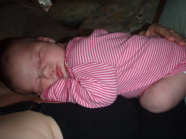 Co sleeping with store newborn on chest