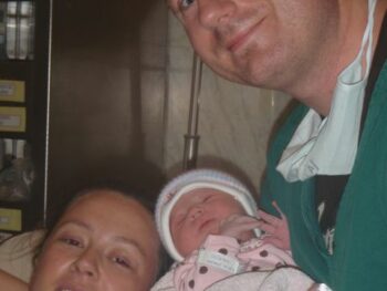 Brian, Chrystal and Kaylee after Kaylee was born