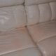White leather couch colored by watermelon