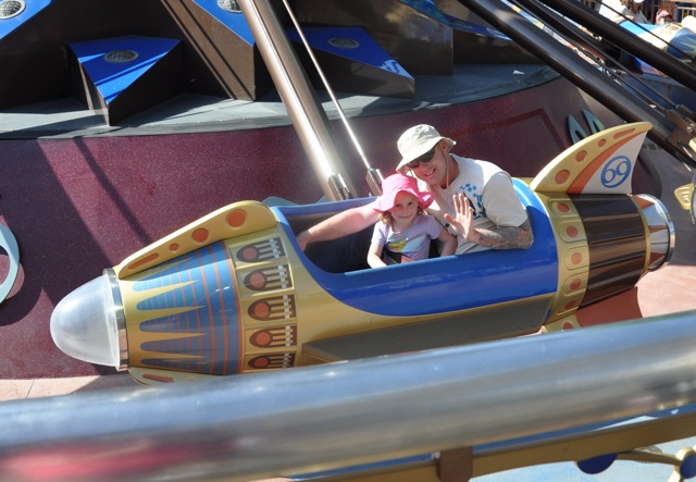 Zoë and Daddy on the Rocket Ride