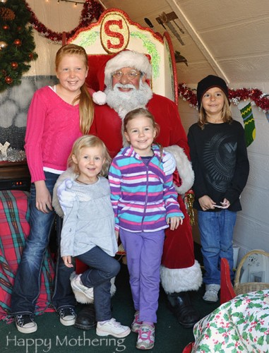 Zoë and Kaylee with their cousins visiting Santa