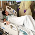 Chrystal in hospital bed in San Diego