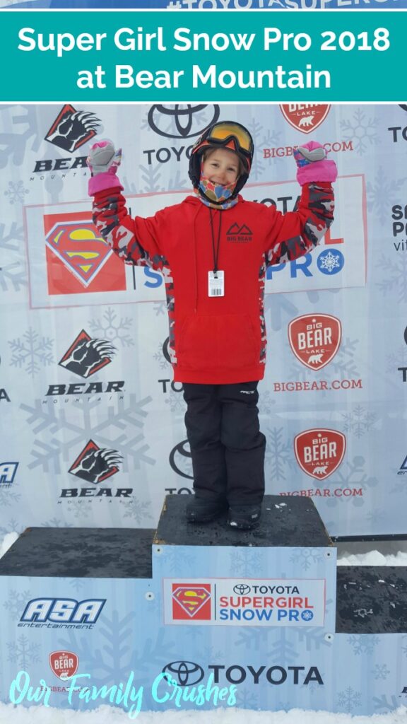 Zoe at Super Girl Snow Pro 2018 on podium