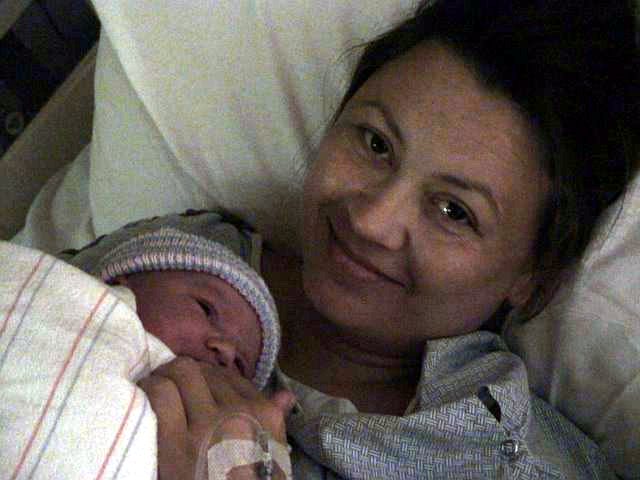 Zoe and Chrystal after birth
