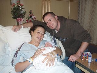 Brian, Chrystal and Zoë shortly after she was born