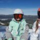 Zoe and Kaylee Johnson snowboarding at Bear Mountain in Big Bear Lake, CA