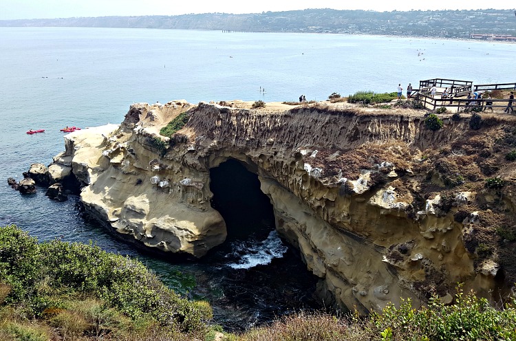 View of an above ground cave in La Jolla, CA