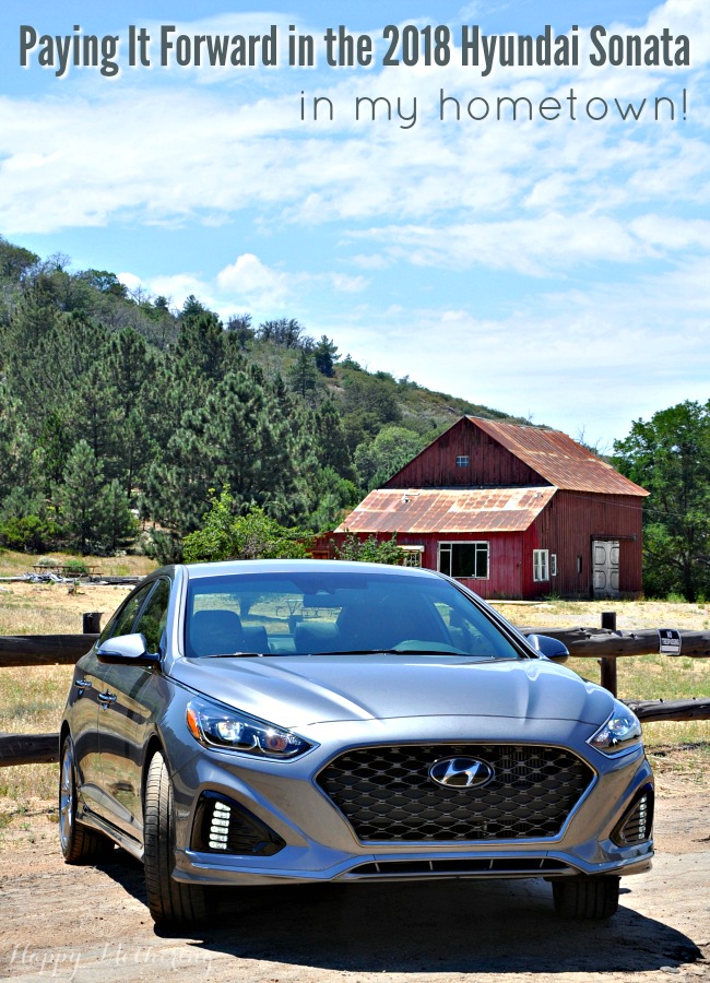 Hyundai Sonata parked in front of an old barn in Julian, CA