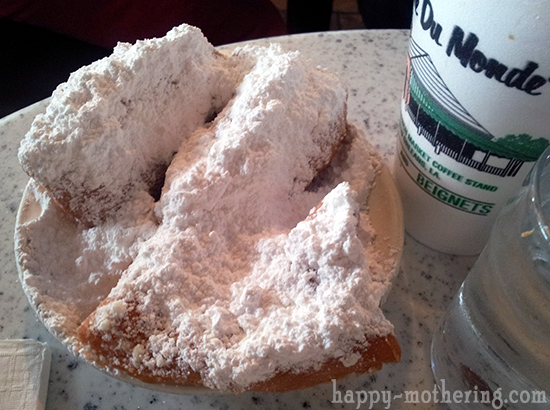 Beignets at Cafe du Monde in New Orleans, CA