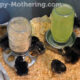 Baby chicks eating and drinking