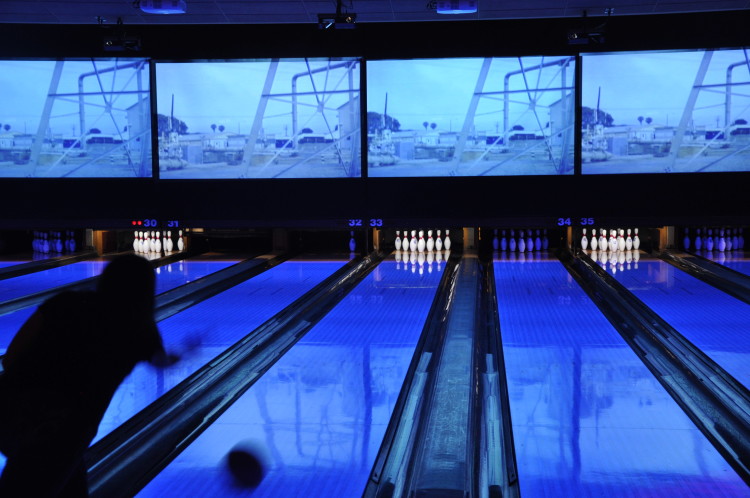 Chrystal bowling at Red Rock Lanes for Cosmic Bowling