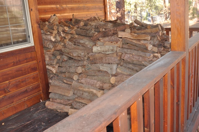 Firewood Stacked on Porch