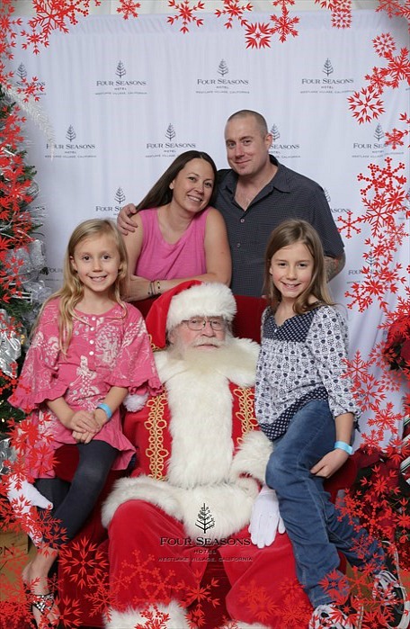The Johnson Family with Santa at the Four Seasons Westlake Village