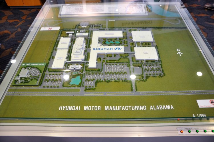 Model of Hyundai manufacturing facility in Alabama