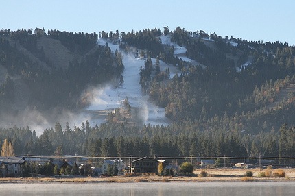 Snow blowing at Snow Summit