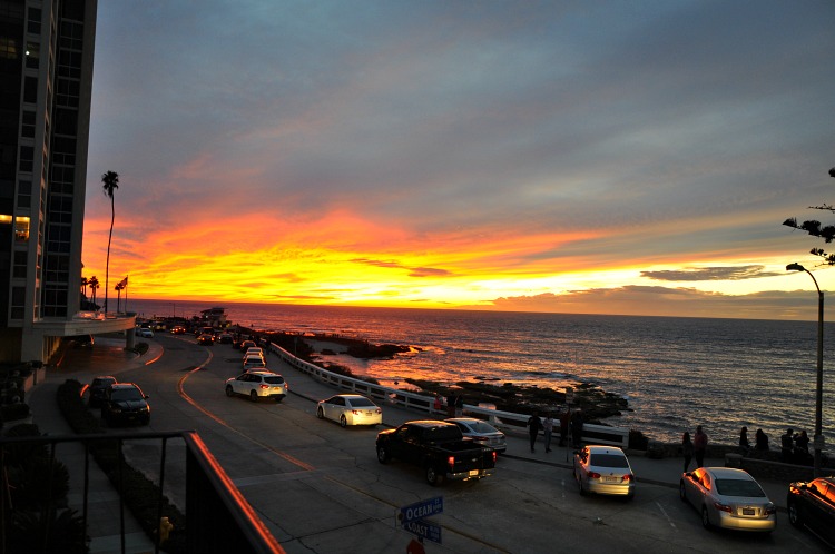 Gorgeous sunset views from the Pantai Inn in La Jolla, CA