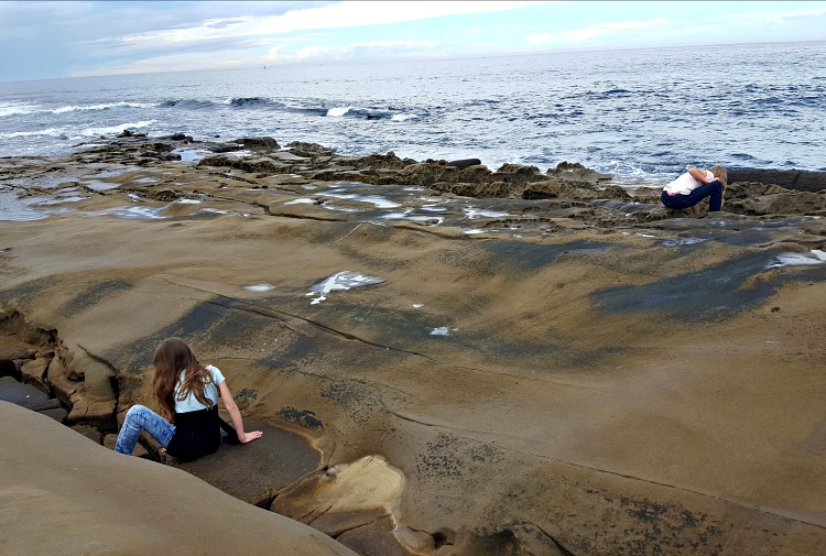 Zoë and Kaylee playing in the tide pools in La Jolla, CA