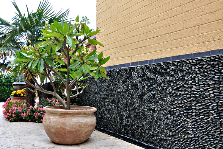 Zen water walls at the Pantai Inn in La Jolla, CA