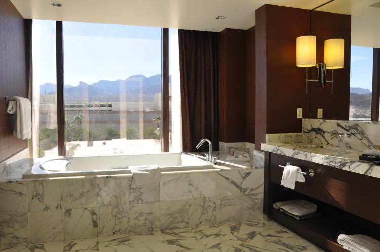 Huge bathroom overlooking desert at Red Rock Casino and Resort