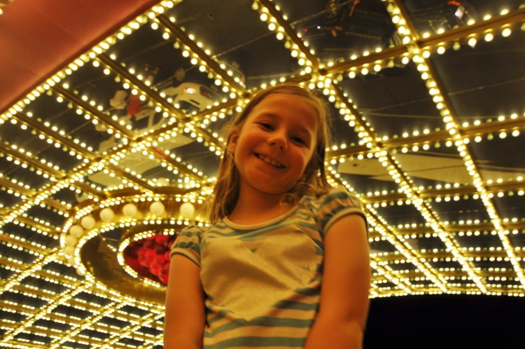 Zoë under the lights at Circus Circus