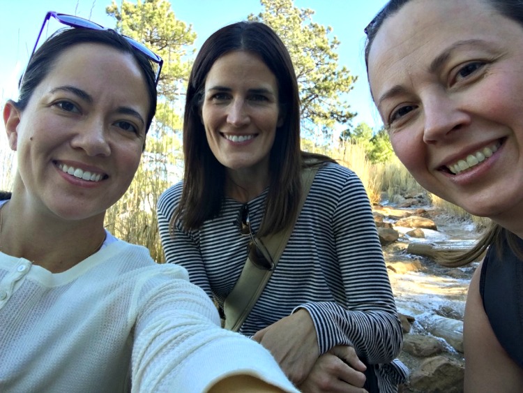 Chrystal, Michelle and Amanda hiking in Boulder