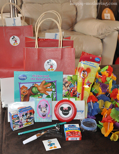 Contents of the goodie bags from Kaylee's 4th birthday