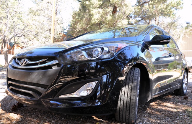 Hyundai Elantra GT grill with trees in the background