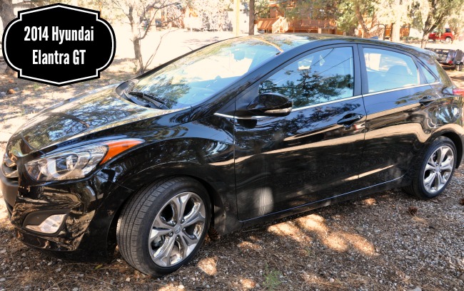 Black Hyundai Elantra GT under a tree