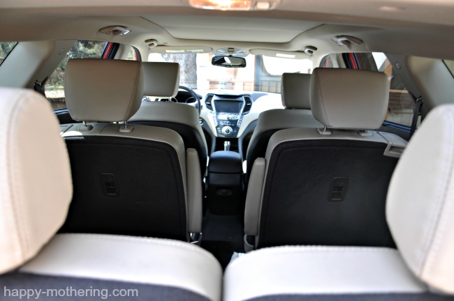 Third row is easier to access with 2nd row bucket seats in the Hyundai Santa Fe