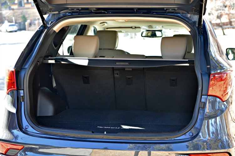 Hyundai Santa Fe Sport with the trunk open