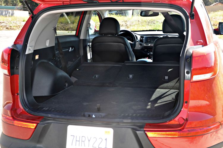 Kia Sportage trunk space with seats folded down