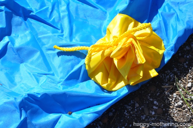 Bouncy house hose tied off