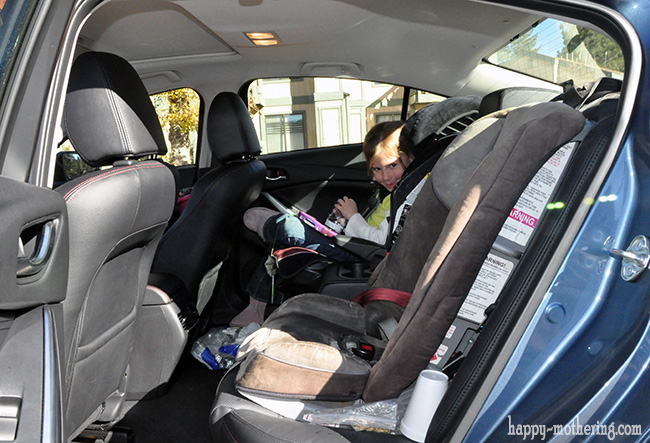 View of how car seats fit into the back seat of the Mazda6 Grand Touring