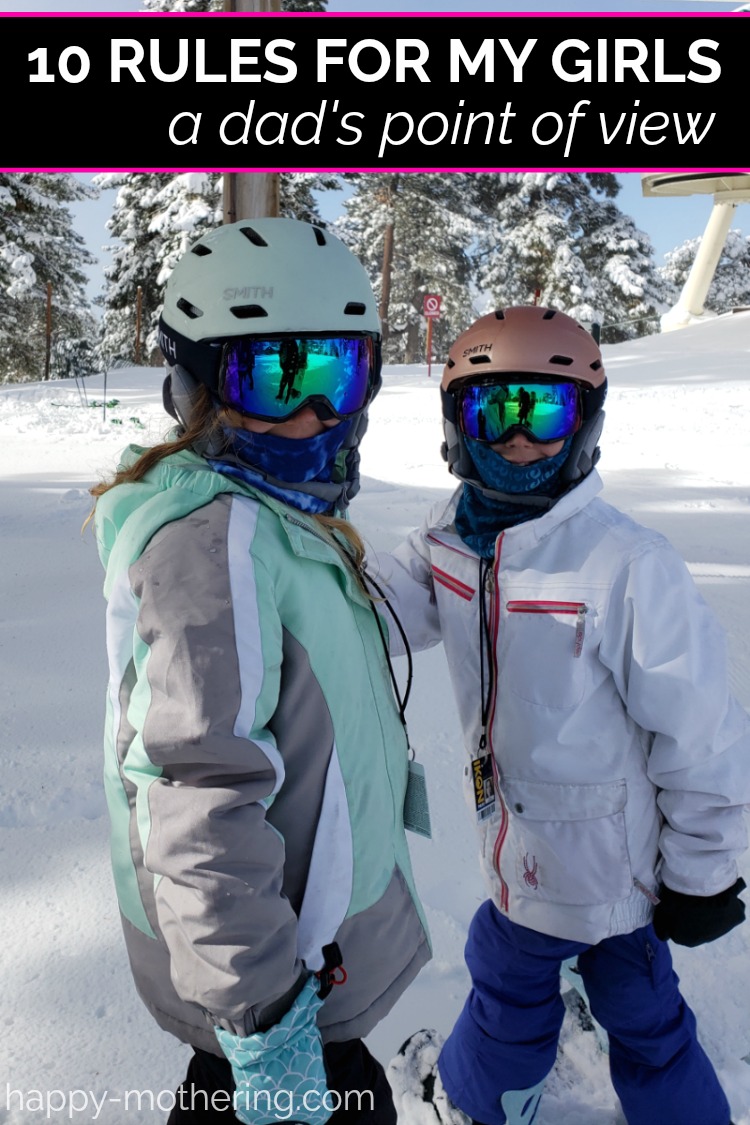 Zoë and Kaylee snowboarding in full gear