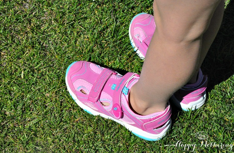 Zoë modeling Stride Rite shoes