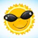 Sun smiling with sunglasses