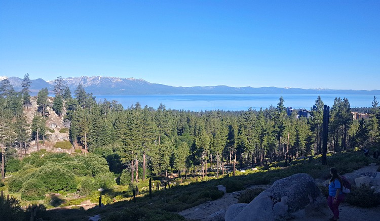 View from mountaintop after hiking in Tahoe South