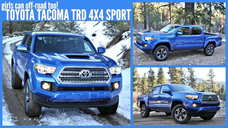 Collage of images of blue Toyota Tacoma TRD 4x4 Sport